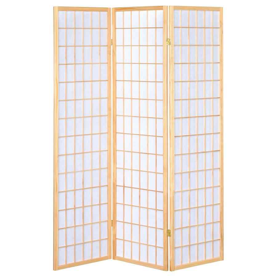 Carrie 3-Panel Room Divider Folding Shoji Screen Natural