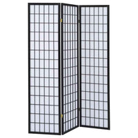 Carrie 3-Panel Room Divider Folding Shoji Screen Black