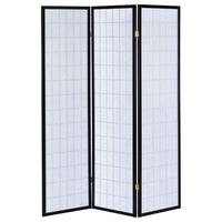 Carrie 3-Panel Room Divider Folding Shoji Screen Black