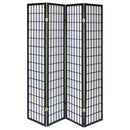 Roberto 4-Panel Room Divider Folding Shoji Screen Black