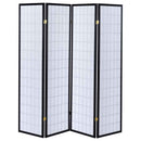 Roberto 4-Panel Room Divider Folding Shoji Screen Black