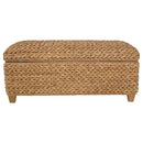 Laughton Hand-Woven Banana Leaf Storage Bench Natural