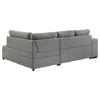 Home & Sleep Outlet - Roanne Fabric Upholstered Sleeper Sectional Sofa Grey