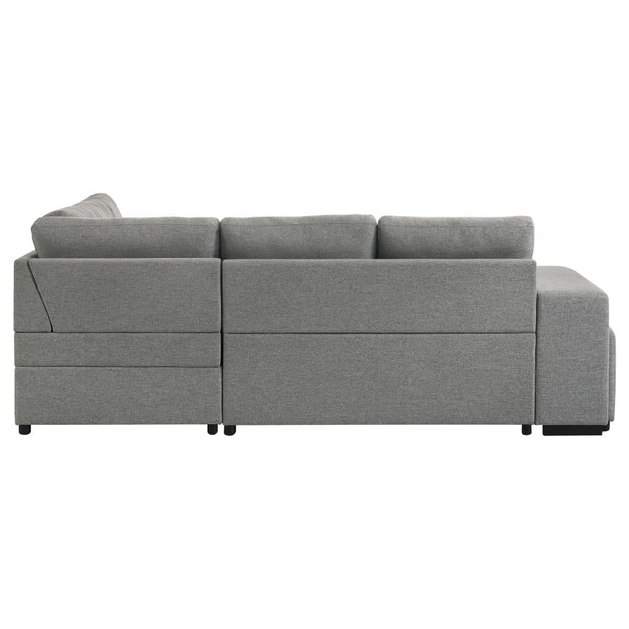 Home & Sleep Outlet - Roanne Fabric Upholstered Sleeper Sectional Sofa Grey