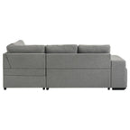 Home & Sleep Outlet - Roanne Fabric Upholstered Sleeper Sectional Sofa Grey