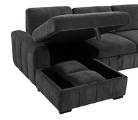 Pastrana Upholstered Sleeper Sectional Sofa LAF Chaise Grey