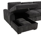 Pastrana Upholstered Sleeper Sectional Sofa LAF Chaise Grey