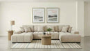 Cannella U-Shaped Double Chaise Upholstered Sectional Sofa Beige
