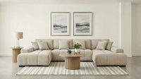 Cannella U-Shaped Double Chaise Upholstered Sectional Sofa Beige