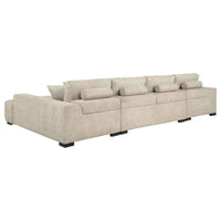 Cannella U-Shaped Double Chaise Upholstered Sectional Sofa Beige