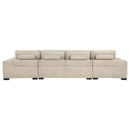 Cannella U-Shaped Double Chaise Upholstered Sectional Sofa Beige