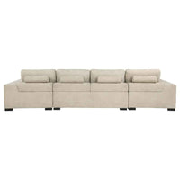 Cannella U-Shaped Double Chaise Upholstered Sectional Sofa Beige