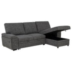 Demko Sleeper Sectional Sofa with Speaker and Storage Chaise Granite