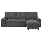 Demko Sleeper Sectional Sofa with Speaker and Storage Chaise Granite