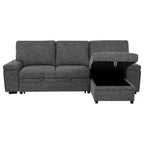 Demko Sleeper Sectional Sofa with Speaker and Storage Chaise Granite