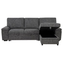 Demko Sleeper Sectional Sofa with Speaker and Storage Chaise Granite