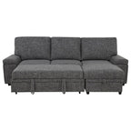 Demko Sleeper Sectional Sofa with Speaker and Storage Chaise Granite