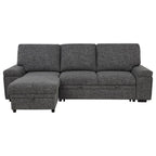 Demko Sleeper Sectional Sofa with Speaker and Storage Chaise Granite