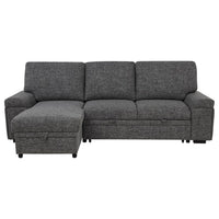 Demko Sleeper Sectional Sofa with Speaker and Storage Chaise Granite