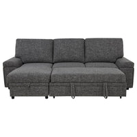 Demko Sleeper Sectional Sofa with Speaker and Storage Chaise Granite