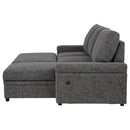 Demko Sleeper Sectional Sofa with Speaker and Storage Chaise Granite