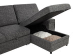 Demko Sleeper Sectional Sofa with Speaker and Storage Chaise Granite