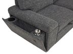 Demko Sleeper Sectional Sofa with Speaker and Storage Chaise Granite