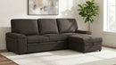 Demko Sleeper Sectional Sofa with Speaker and Storage Chaise Brown