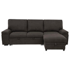 Demko Sleeper Sectional Sofa with Speaker and Storage Chaise Brown