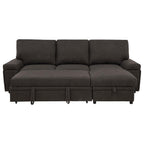 Demko Sleeper Sectional Sofa with Speaker and Storage Chaise Brown