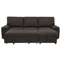 Demko Sleeper Sectional Sofa with Speaker and Storage Chaise Brown