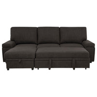 Demko Sleeper Sectional Sofa with Speaker and Storage Chaise Brown