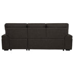 Demko Sleeper Sectional Sofa with Speaker and Storage Chaise Brown