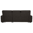 Demko Sleeper Sectional Sofa with Speaker and Storage Chaise Brown