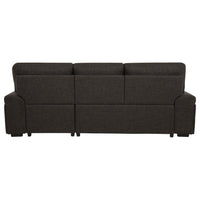 Demko Sleeper Sectional Sofa with Speaker and Storage Chaise Brown