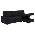 Demko Sleeper Sectional Sofa with Speaker and Storage Chaise Black