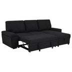Demko Sleeper Sectional Sofa with Speaker and Storage Chaise Black