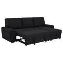Demko Sleeper Sectional Sofa with Speaker and Storage Chaise Black