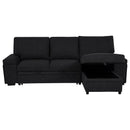 Demko Sleeper Sectional Sofa with Speaker and Storage Chaise Black