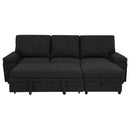 Demko Sleeper Sectional Sofa with Speaker and Storage Chaise Black