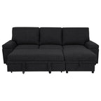 Demko Sleeper Sectional Sofa with Speaker and Storage Chaise Black