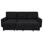 Demko Sleeper Sectional Sofa with Speaker and Storage Chaise Black