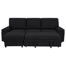 Demko Sleeper Sectional Sofa with Speaker and Storage Chaise Black