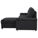Demko Sleeper Sectional Sofa with Speaker and Storage Chaise Black