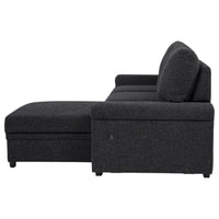 Demko Sleeper Sectional Sofa with Speaker and Storage Chaise Black