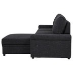 Demko Sleeper Sectional Sofa with Speaker and Storage Chaise Black