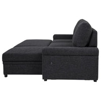 Demko Sleeper Sectional Sofa with Speaker and Storage Chaise Black