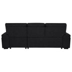 Demko Sleeper Sectional Sofa with Speaker and Storage Chaise Black