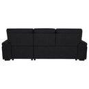 Demko Sleeper Sectional Sofa with Speaker and Storage Chaise Black