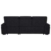 Demko Sleeper Sectional Sofa with Speaker and Storage Chaise Black